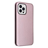 iPhone 14 Pro Max Flip Cover - Karbonfiber - Rødguld