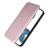 iPhone 14 Pro Max Flip Cover - Karbonfiber - Rødguld