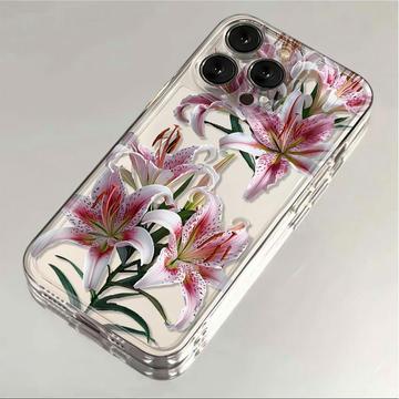 iPhone 14 Pro Max TPU Cover med Blomstermønster - Lyserød lilje