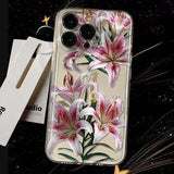 iPhone 14 Pro Max TPU Cover med Blomstermønster - Lyserød lilje