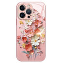 iPhone 14 Pro Max Hybrid Cover med blomsterbuket - Pink