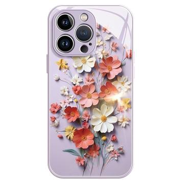 iPhone 14 Pro Max Blomsterbuket Hybrid Cover - Lilla
