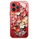 iPhone 14 Pro Max Blomsterbuket Hybrid Cover - rød