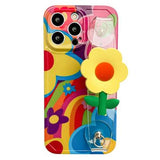 iPhone 14 Pro Max TPU Cover med Blomst og Armbånd - Farverigt