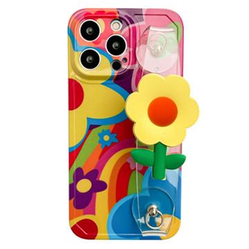 iPhone 14 Pro Max TPU Cover med Blomst og Armbånd - Farverigt