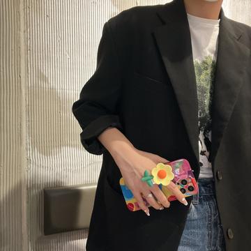 iPhone 14 Pro Max TPU Cover med Blomst og Armbånd - Farverigt