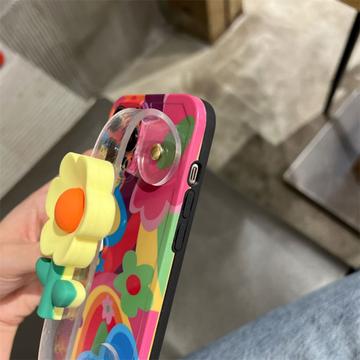 iPhone 14 Pro Max TPU Cover med Blomst og Armbånd - Farverigt