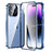 iPhone 14 Pro Max Magnetisk Cover med Hærdet Glas - Blå