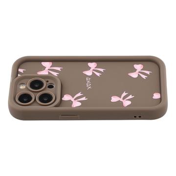 iPhone 14 Pro Max Stilfuldt stødsikkert TPU cover med forhøjede kanter - Brun / Sløjfe