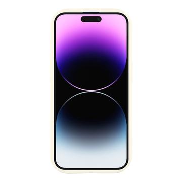 iPhone 14 Pro Max Stilfuldt stødsikkert TPU cover med forhøjede kanter - hvid / stor sløjfe
