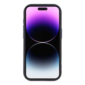 iPhone 14 Pro Max Stilfuldt stødsikkert TPU cover med forhøjede kanter - sort / Kirsebær