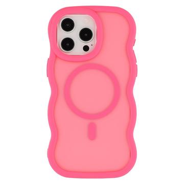 iPhone 14 Pro Max Bølgekant magnetisk hybrid cover - hot pink