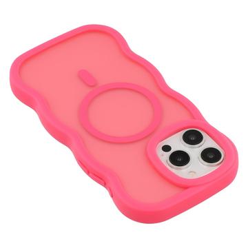 iPhone 14 Pro Max Bølgekant magnetisk hybrid cover - hot pink