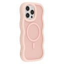iPhone 14 Pro Max Bølgekant magnetisk hybrid cover - pink