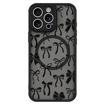 iPhone 14 Pro Stilfuldt beskyttende magnetisk cover - sorte sløjfer