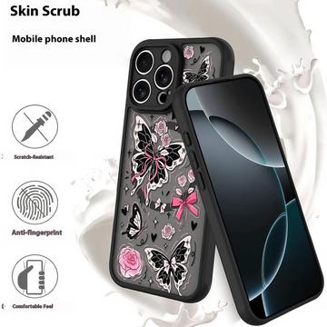 iPhone 14 Pro Stilfuldt beskyttende magnetisk cover - sommerfugle / roser