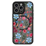 iPhone 14 Pro Stilfuldt beskyttende magnetisk cover - farverige blomster