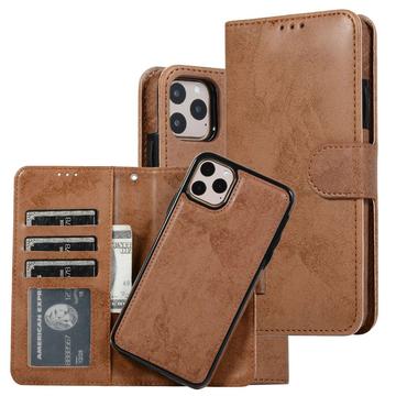 iPhone 14 Pro Vintage 2-i-1-pungetui med aftageligt låg - brun