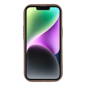iPhone 14 Stilfuldt stødsikkert TPU cover med forhøjede kanter - Brun / Stor sløjfe