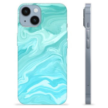 iPhone 14 TPU Cover - Blå Marmor