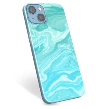 iPhone 14 TPU Cover - Blå Marmor