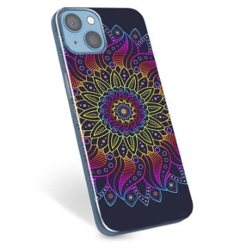 iPhone 14 TPU Cover - Farverig Mandala