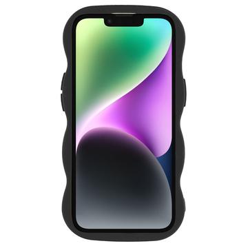 iPhone 14 Bølgekant magnetisk hybrid cover - sort