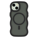 iPhone 14 Bølgekant magnetisk hybrid cover - sort