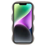 iPhone 14 Bølgekant magnetisk hybrid cover - grå
