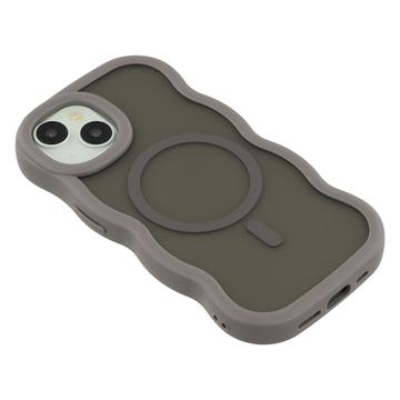 iPhone 14 Bølgekant magnetisk hybrid cover - grå