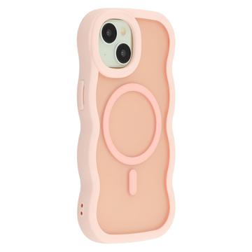 iPhone 14 Bølgekant magnetisk hybrid cover - pink