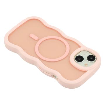 iPhone 14 Bølgekant magnetisk hybrid cover - pink