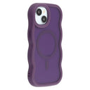 iPhone 14 Bølgekant magnetisk hybrid cover - lilla