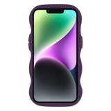 iPhone 14 Bølgekant magnetisk hybrid cover - lilla