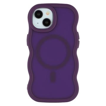 iPhone 14 Bølgekant magnetisk hybrid cover - lilla