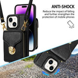 iPhone 15 Alt-i-et cover med pung og rem - Sort