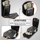 iPhone 15 Alt-i-et cover med pung og rem - Sort