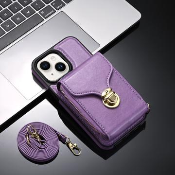 iPhone 15 Alt-i-et cover med pung og rem - Lilla