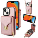 iPhone 15 Alt-i-et cover med pung og rem - Rødguld