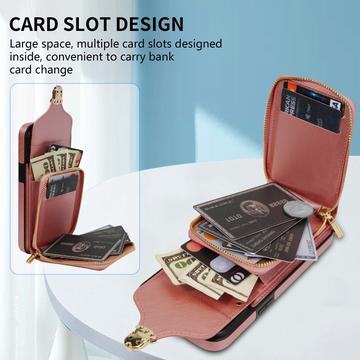 iPhone 15 Alt-i-et cover med pung og rem - Rødguld
