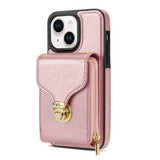 iPhone 15 Alt-i-et cover med pung og rem - Rødguld