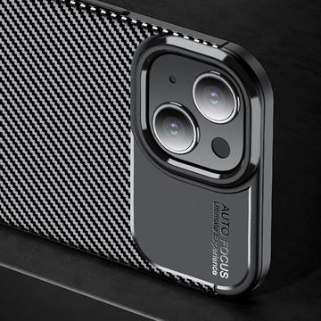 iPhone 15 Beetle Karbonfiber TPU Cover - Sort