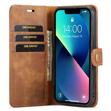 iPhone 15 DG.Ming Læderpung med Aftageligt Cover - Brun