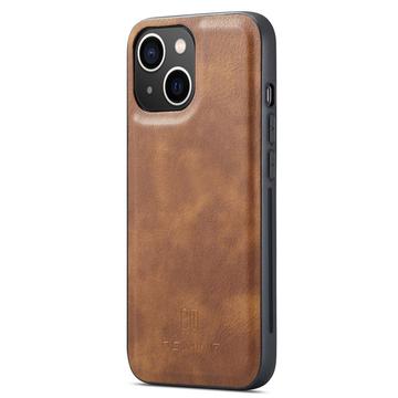 iPhone 15 DG.Ming Læderpung med Aftageligt Cover - Brun