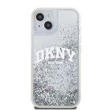 iPhone 15 DKNY Liquid Glitter Arch Logo Cover - Transparent