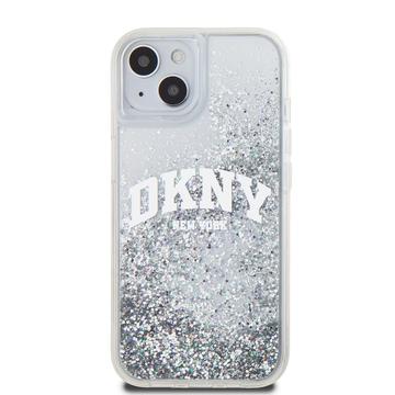 iPhone 15 DKNY Liquid Glitter Arch Logo Cover - Transparent