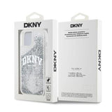 iPhone 15 DKNY Liquid Glitter Arch Logo Cover - Transparent