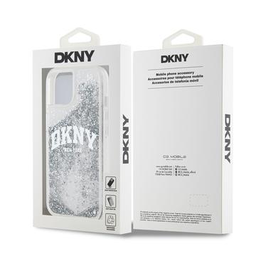 iPhone 15 DKNY Liquid Glitter Arch Logo Cover - Transparent