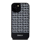 iPhone 15 DKNY Repeat Pattern Bottom Stripe Cover - MagSafe-kompatibel - Sort