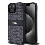 iPhone 15 DKNY Repeat Pattern Tonal Stripe Cover - Sort